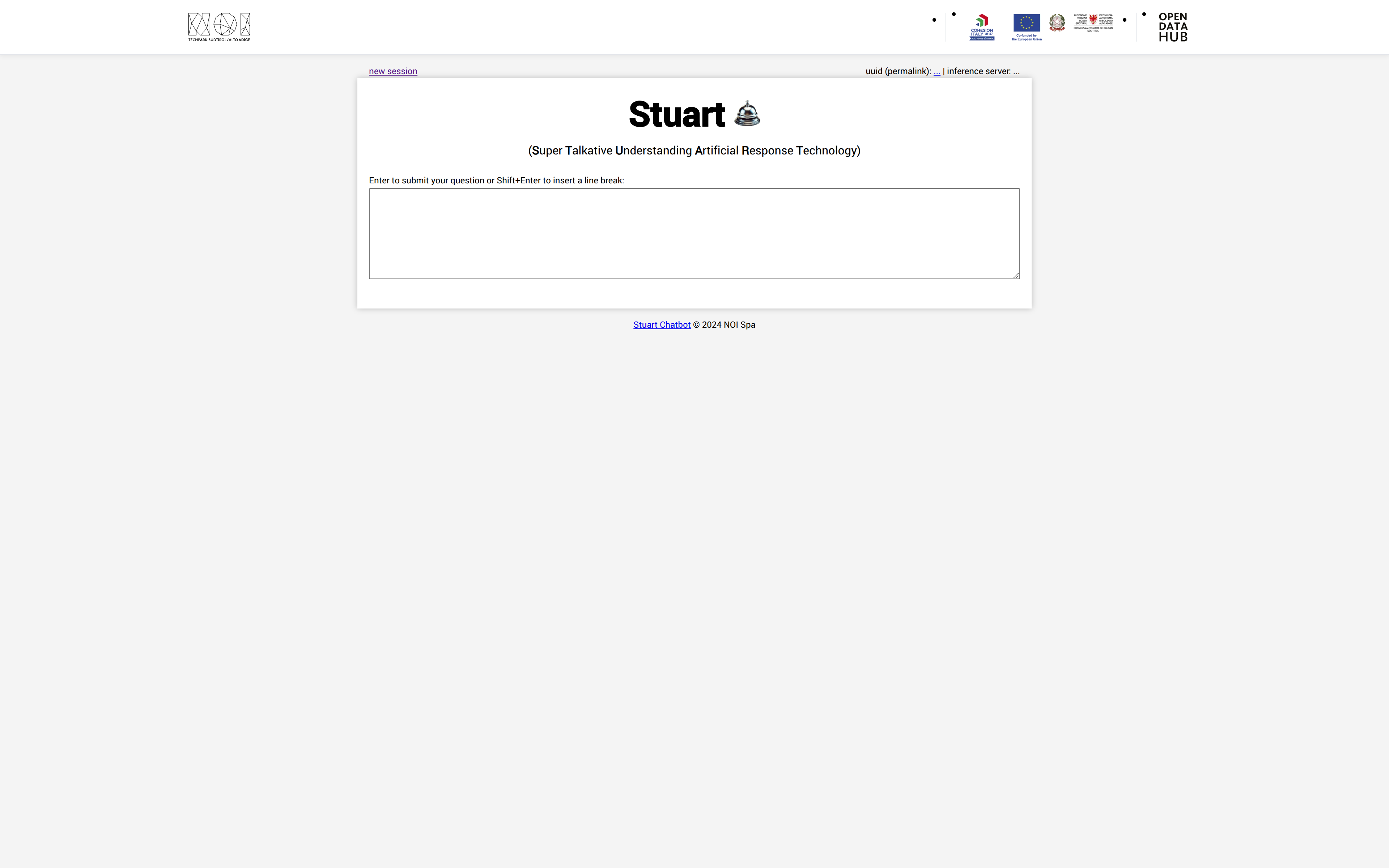 STUART chatbot interface image